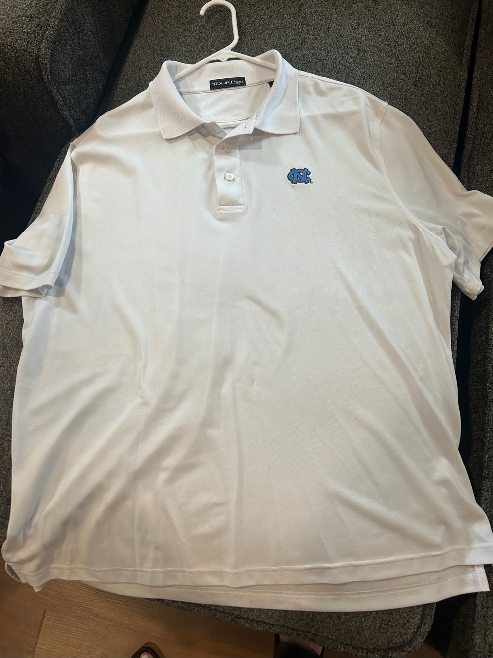 Men's White Polo Shirt with Carolina Logo